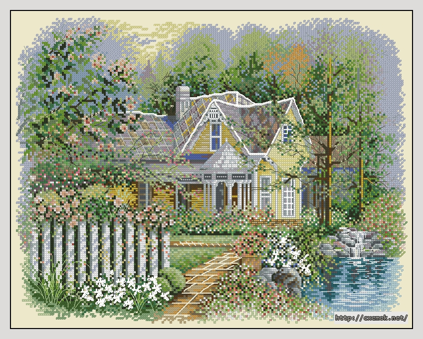 Download embroidery patterns by cross-stitch  - Victorian house, author 