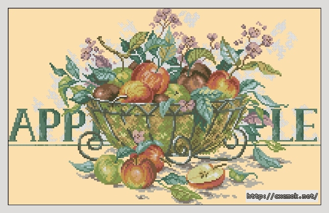 Download embroidery patterns by cross-stitch  - Appels in mand, author 