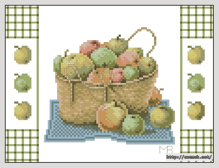 Download embroidery patterns by cross-stitch  - Ketel met fruit, author 