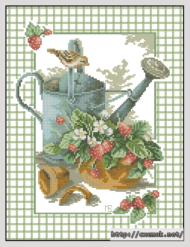 Download embroidery patterns by cross-stitch  - Gieter met vogel, author 