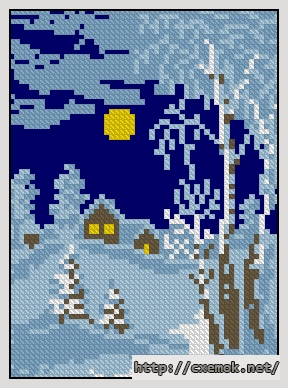 Download embroidery patterns by cross-stitch  - Рождественская ночь (модификация)