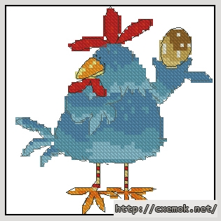 Download embroidery patterns by cross-stitch  - Chiken&egg, author 