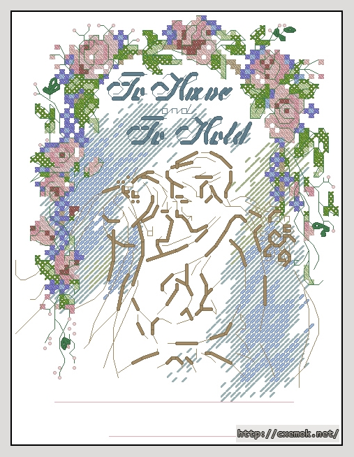 Download embroidery patterns by cross-stitch  - To have and to hold wedding record, author 