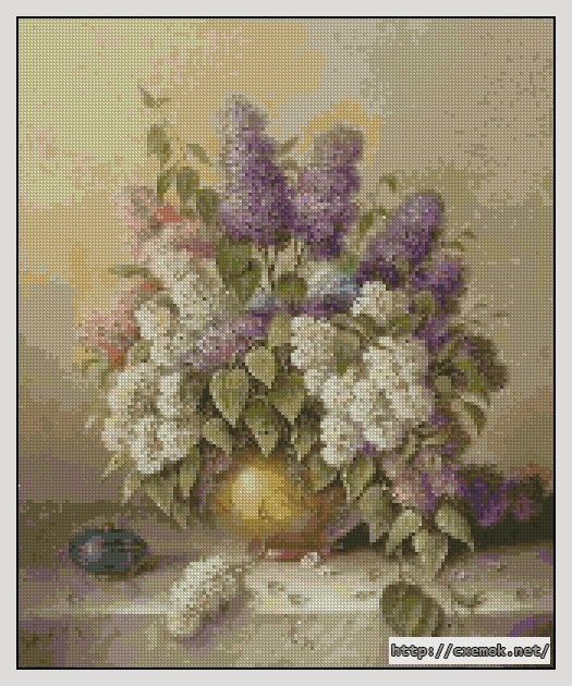 Download embroidery patterns by cross-stitch  - Floral still, author 