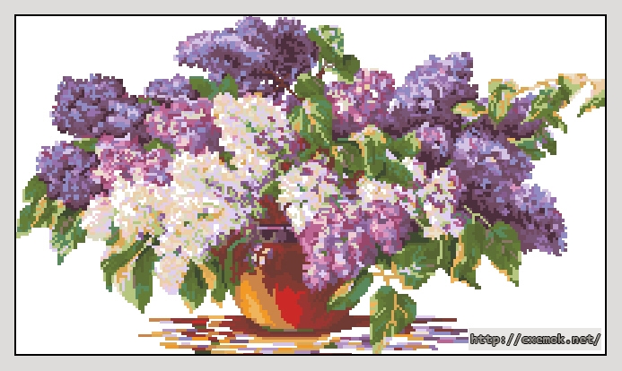Download embroidery patterns by cross-stitch  - Букет сирени 3