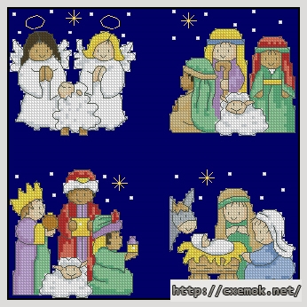 Download embroidery patterns by cross-stitch  - Christmas minia