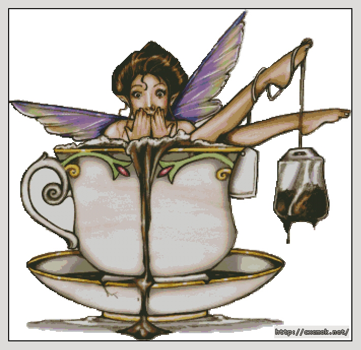 Download embroidery patterns by cross-stitch  - Tea bath, author 