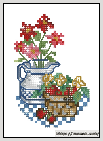 Download embroidery patterns by cross-stitch  - Strawberry still life, author 