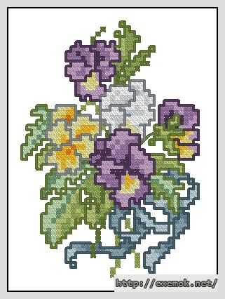 Скачать схемы вышивки нитками / крестом  - Floral bouquet 4, автор 