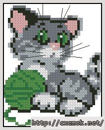Download embroidery patterns by cross-stitch  - Котенок, author 