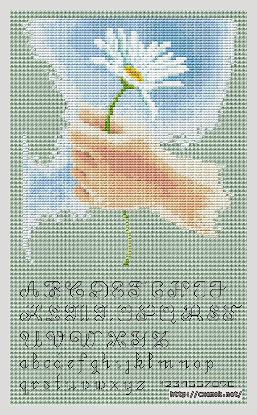 Download embroidery patterns by cross-stitch  - Hand with daisies, author 