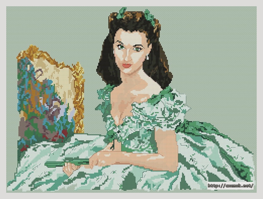 Download embroidery patterns by cross-stitch  - Scarlett o''hara, author 