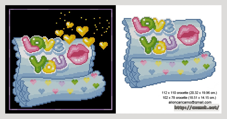 Download embroidery patterns by cross-stitch  - Love you, author 