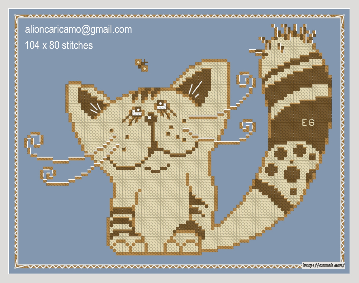 Download embroidery patterns by cross-stitch  - Kot-3, author 