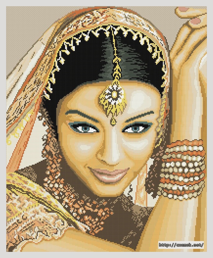 Download embroidery patterns by cross-stitch  - Indian model, author 