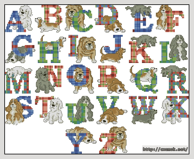 Download embroidery patterns by cross-stitch  - Abc puppies