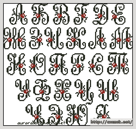 Download embroidery patterns by cross-stitch  - Monogram rose (русский)