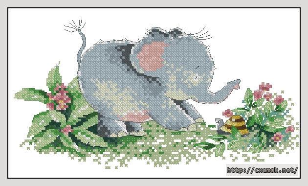 Download embroidery patterns by cross-stitch  - Mabel and tortoise, author 
