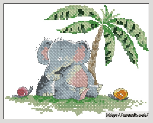 Download embroidery patterns by cross-stitch  - Mabel and snails, author 