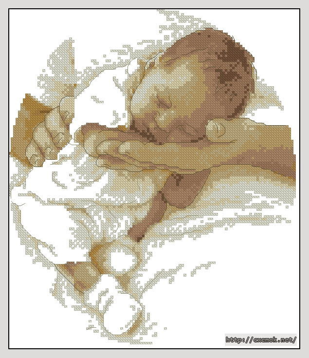 Завантажити схеми вишивки нитками / хрестом  - Спящий малыш