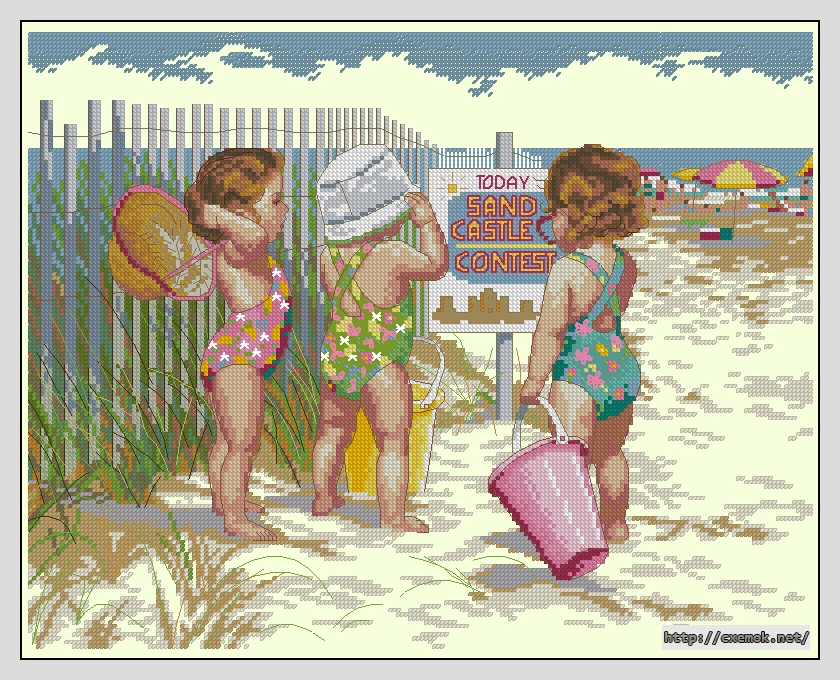 Скачать схему вышивки beach babies