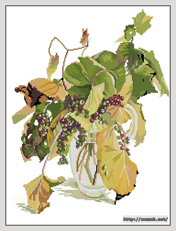 Скачать схемы вышивки нитками / крестом  - Wild grape, автор 