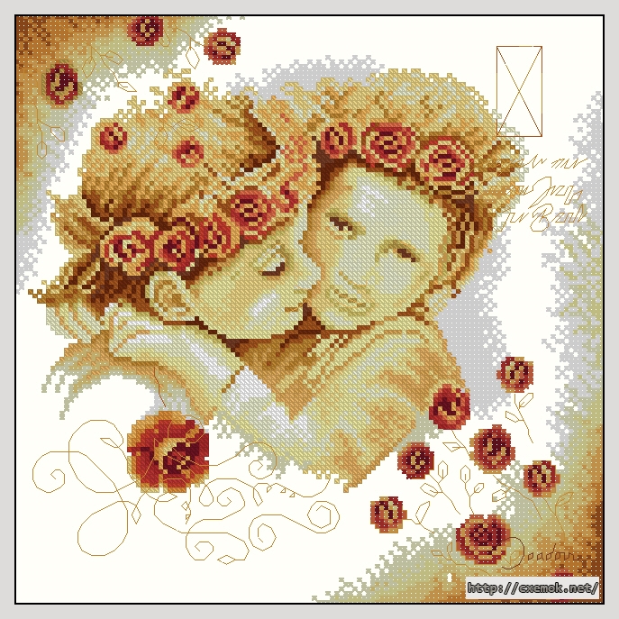 Download embroidery patterns by cross-stitch  - Sweethearts embrace, author 