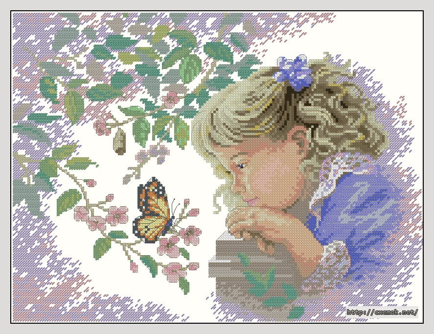 Download embroidery patterns by cross-stitch  - Tender gaze, author 