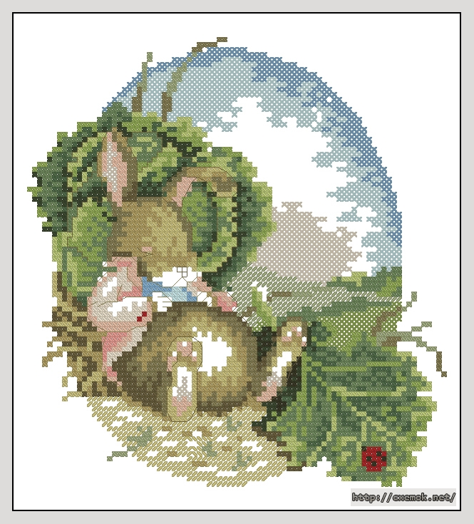 Download embroidery patterns by cross-stitch  - Cabbage bunny, author 