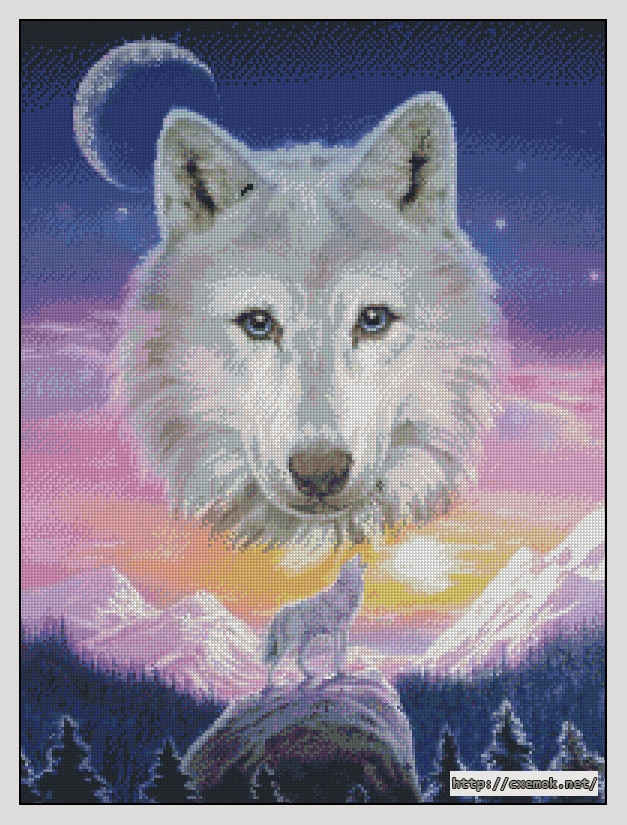 Download embroidery patterns by cross-stitch  - Mountain wolf, author 
