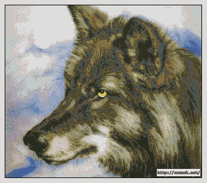 Download embroidery patterns by cross-stitch  - Black wolf, author 