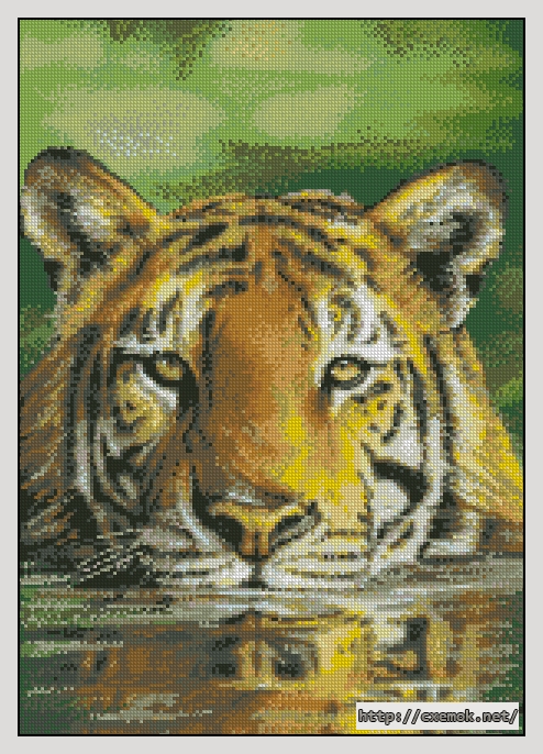 Скачать схемы вышивки нитками / крестом  - Water tiger, автор 