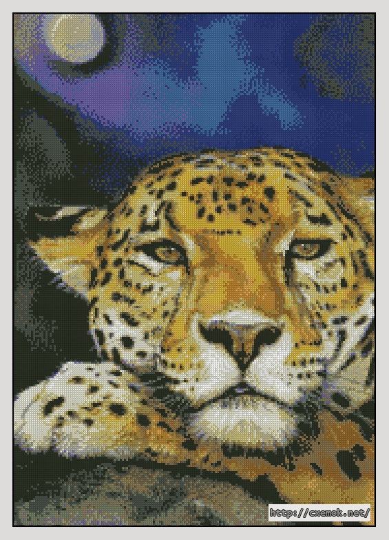 Download embroidery patterns by cross-stitch  - Jaguar moon, author 