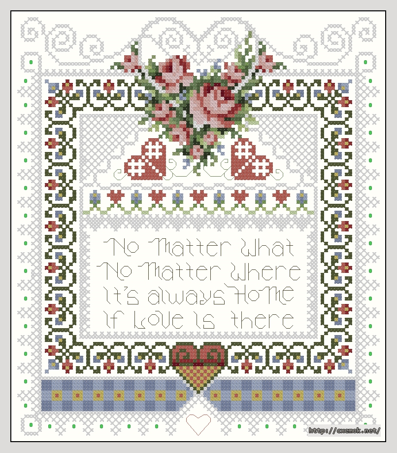 Download embroidery patterns by cross-stitch  - Always home, author 