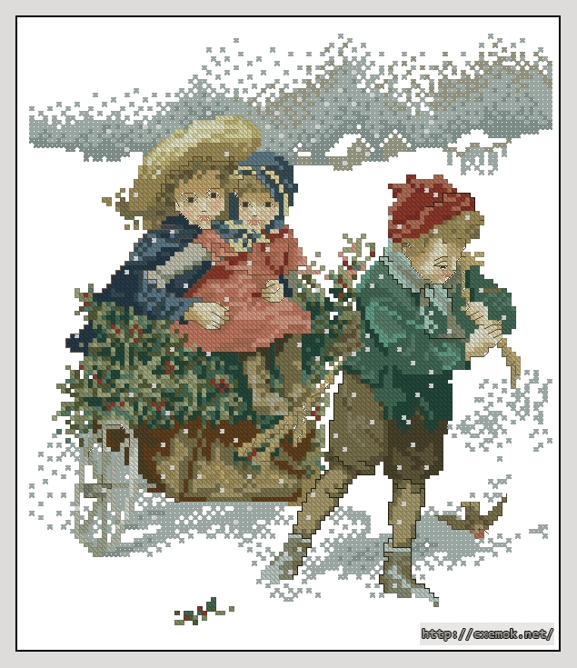 Download embroidery patterns by cross-stitch  - Winter reverie, author 