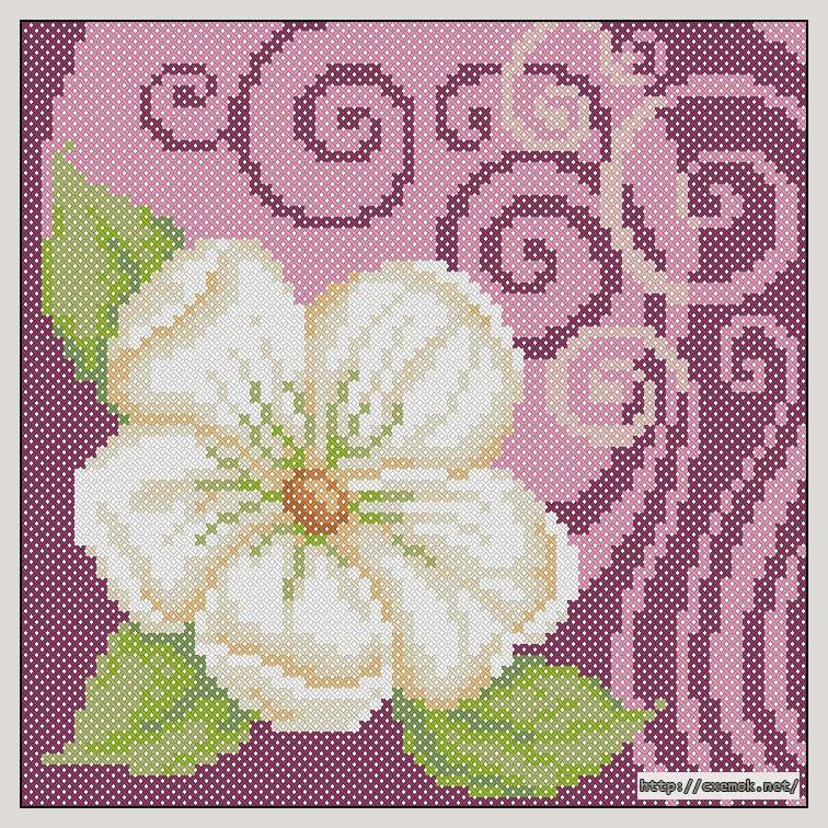 Download embroidery patterns by cross-stitch  - Big cream flower, author 