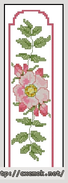 Download embroidery patterns by cross-stitch  - Закладка шиповник