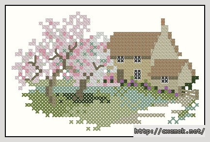 Download embroidery patterns by cross-stitch  - Orchard cottage, author 