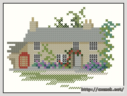 Download embroidery patterns by cross-stitch  - Rose cottage, author 