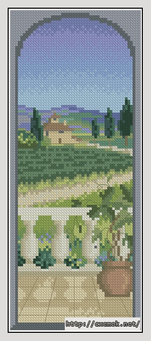 Download embroidery patterns by cross-stitch  - View from the terrace, author 