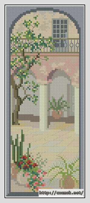 Download embroidery patterns by cross-stitch  - Courtyard, author 