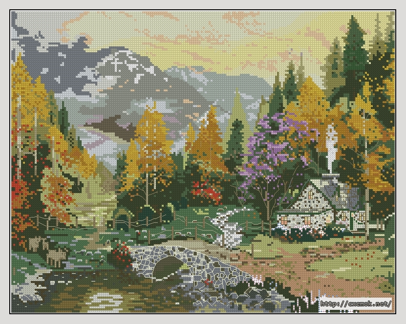 Download embroidery patterns by cross-stitch  - The valley of peace, author 