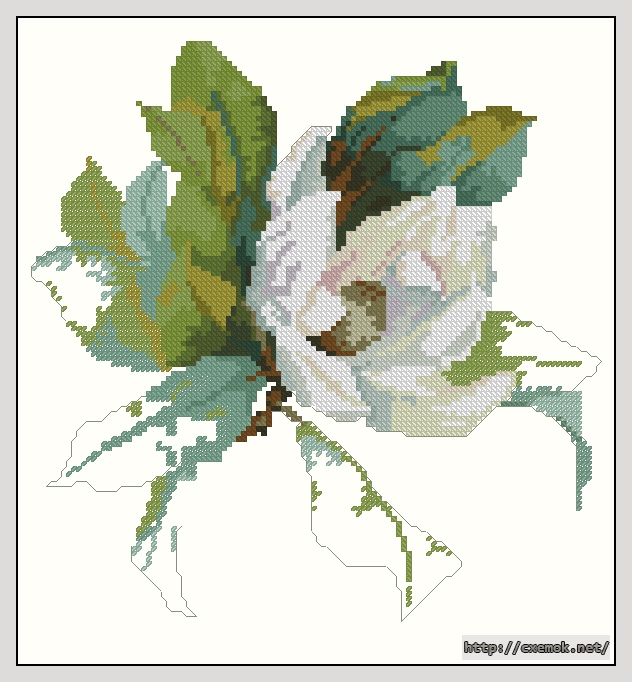 Download embroidery patterns by cross-stitch  - Magnolia, author 