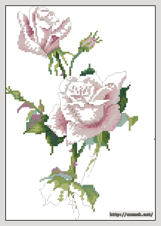 Download embroidery patterns by cross-stitch  - Roses ii, author 