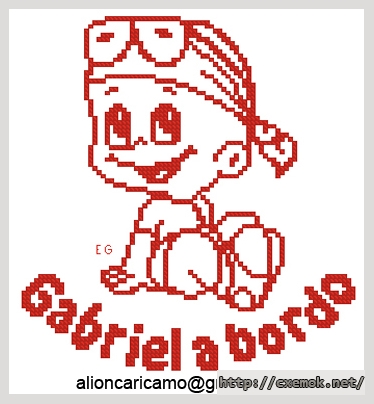 Download embroidery patterns by cross-stitch  - Gabriel a bordo, author 