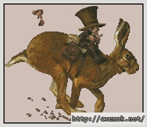 Скачать схемы вышивки нитками / крестом  - The hare and the pоstman, автор 