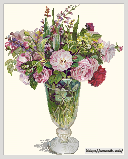 Download embroidery patterns by cross-stitch  - Roses & herbs, author 