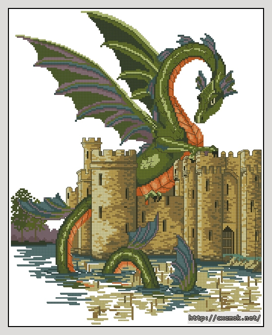 Download embroidery patterns by cross-stitch  - Water dragon, author 