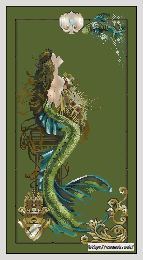 Скачать схему вышивки нитками Mermaid of Atlantis, автор 