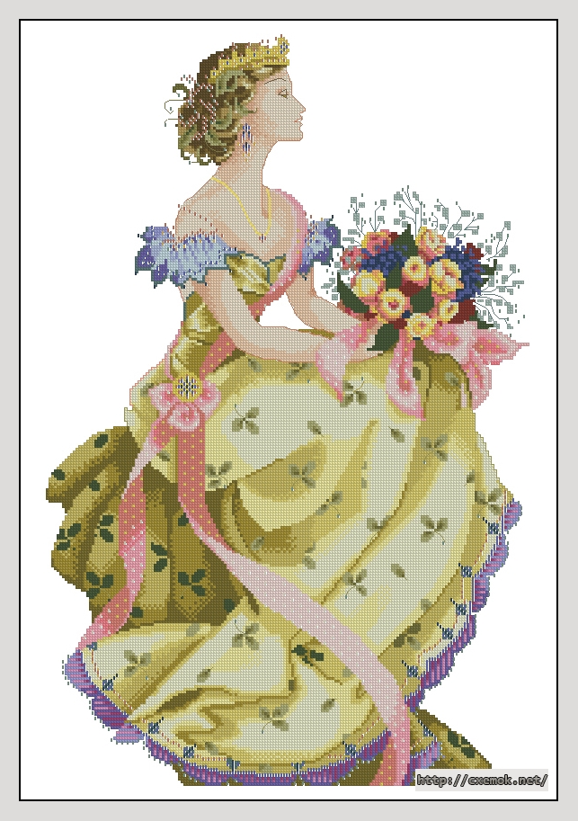 Download embroidery patterns by cross-stitch  - Spring_queen, author 